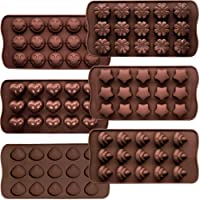 6 moldes de chocolate CNYMANY de silicona flexible para dulces- moldes antiadherentes para cocina- bandejas para cubitos…